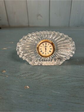 Godinger Crystal Sunburst Mantel Clock - Clear and Gold